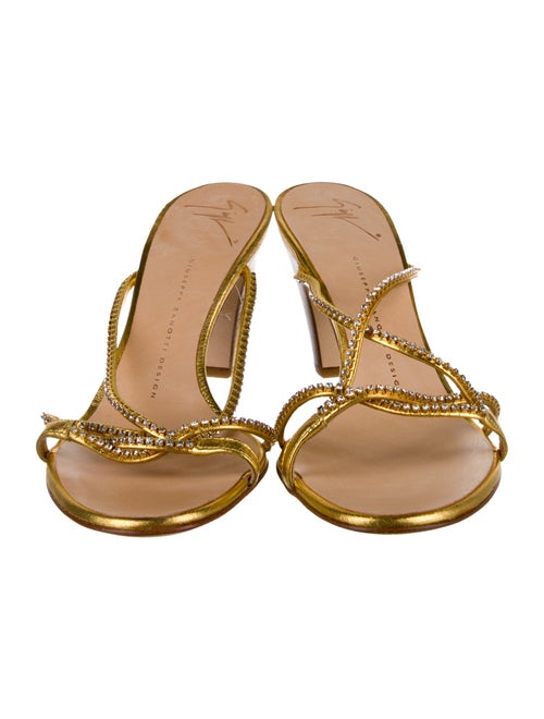 Giuseppe Zanotti Leather Crystal Embellishments Slides