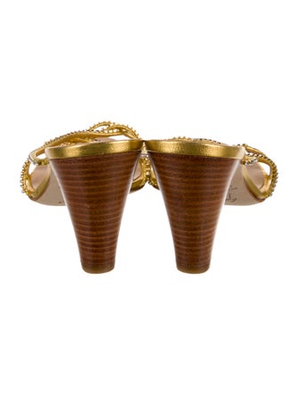 Giuseppe Zanotti Leather Crystal Embellishments Slides