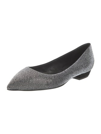 Giuseppe Zanotti Suede Crystal Embellishments Flats