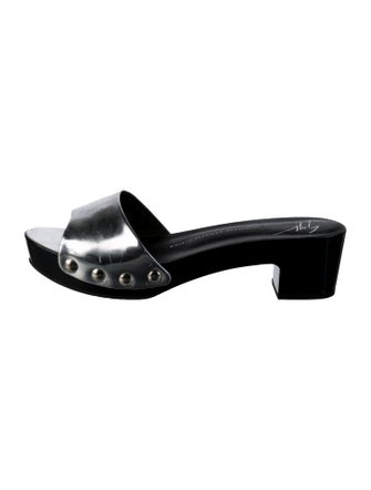 Giuseppe Zanotti Leather Studded Accents Slides
