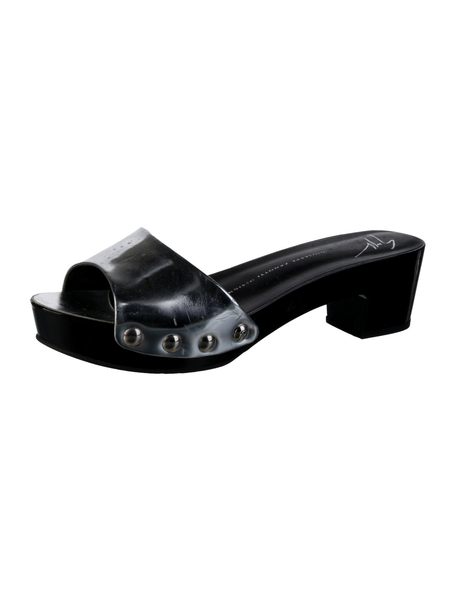 Giuseppe Zanotti Leather Studded Accents Slides