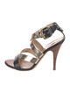 Giuseppe Zanotti Leather Colorblock Pattern Sandals