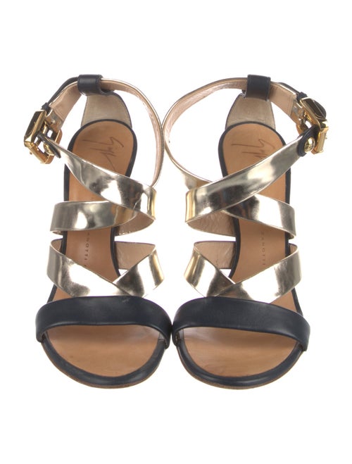 Giuseppe Zanotti Leather Colorblock Pattern Sandals