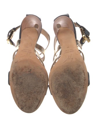 Giuseppe Zanotti Leather Colorblock Pattern Sandals