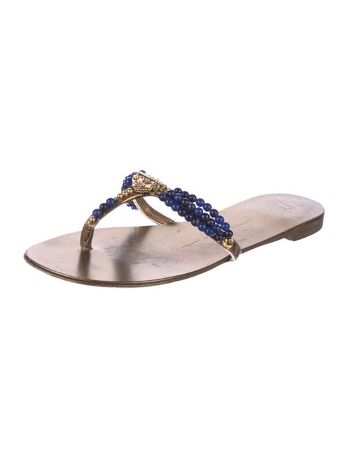 Giuseppe Zanotti Patent Leather Beaded Accents Slides