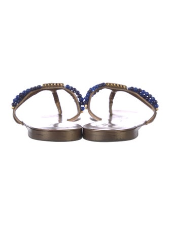 Giuseppe Zanotti Patent Leather Beaded Accents Slides