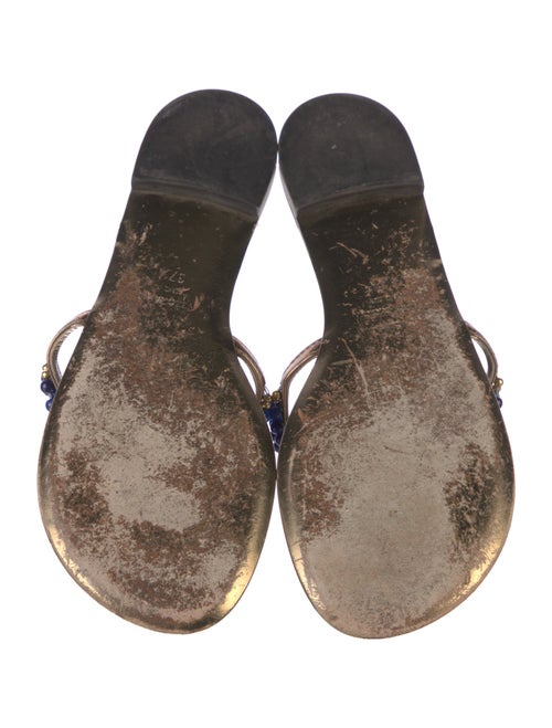 Giuseppe Zanotti Patent Leather Beaded Accents Slides