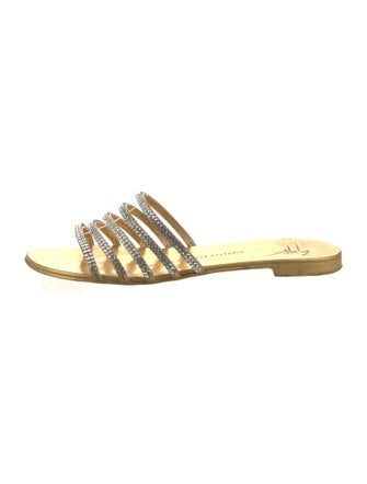 Giuseppe Zanotti Leather Crystal Embellishments Slides