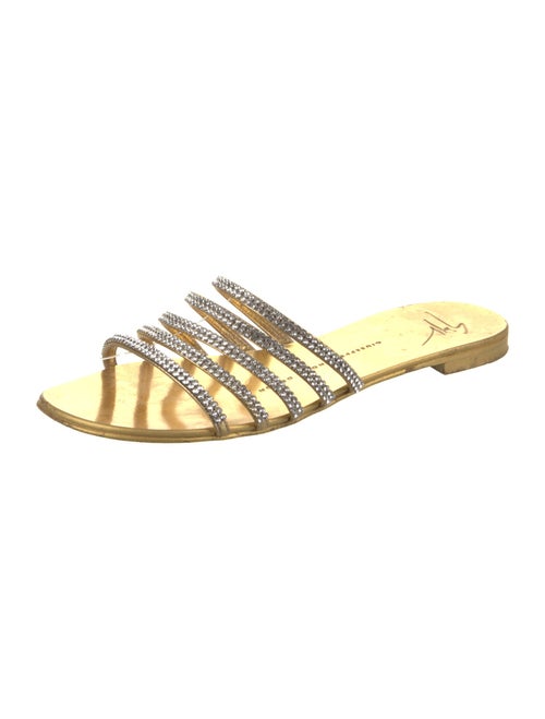 Giuseppe Zanotti Leather Crystal Embellishments Slides