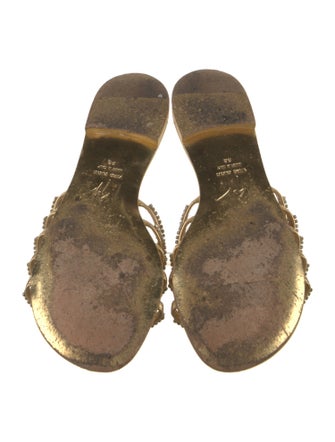 Giuseppe Zanotti Leather Crystal Embellishments Slides