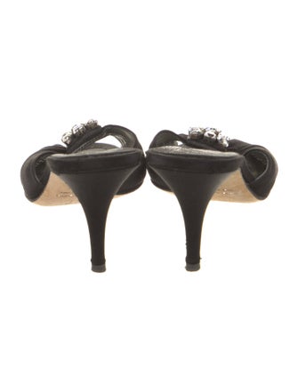 Giuseppe Zanotti Satin Crystal Embellishments Slides