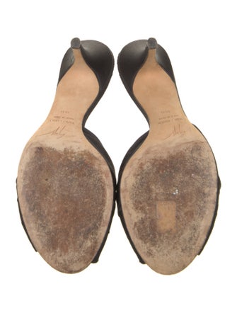 Giuseppe Zanotti Satin Crystal Embellishments Slides