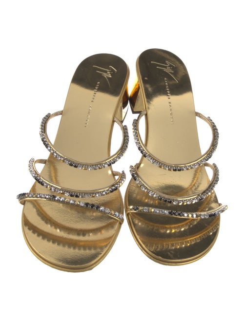 Giuseppe Zanotti Patent Leather Crystal Embellishments Slides