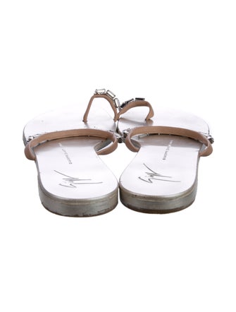 Giuseppe Zanotti Leather Crystal Embellishments Slides