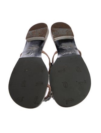 Giuseppe Zanotti Leather Crystal Embellishments Slides