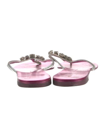 Giuseppe Zanotti Leather Crystal Embellishments Slides