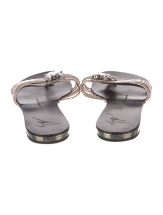 Giuseppe Zanotti Leather Crystal Embellishments Slides