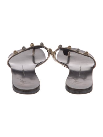 Giuseppe Zanotti Leather Crystal Embellishments Slides