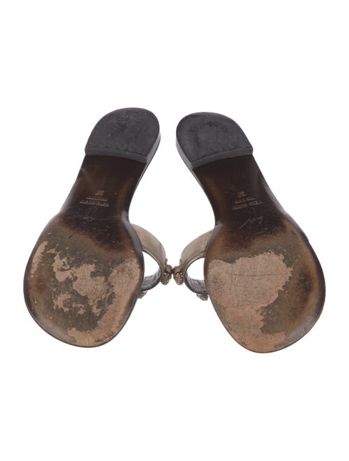 Giuseppe Zanotti Leather Crystal Embellishments Slides