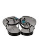Giuseppe Zanotti Leather Crystal Embellishments T-Strap Sandals
