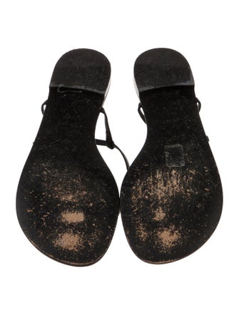 Giuseppe Zanotti Leather Crystal Embellishments T-Strap Sandals