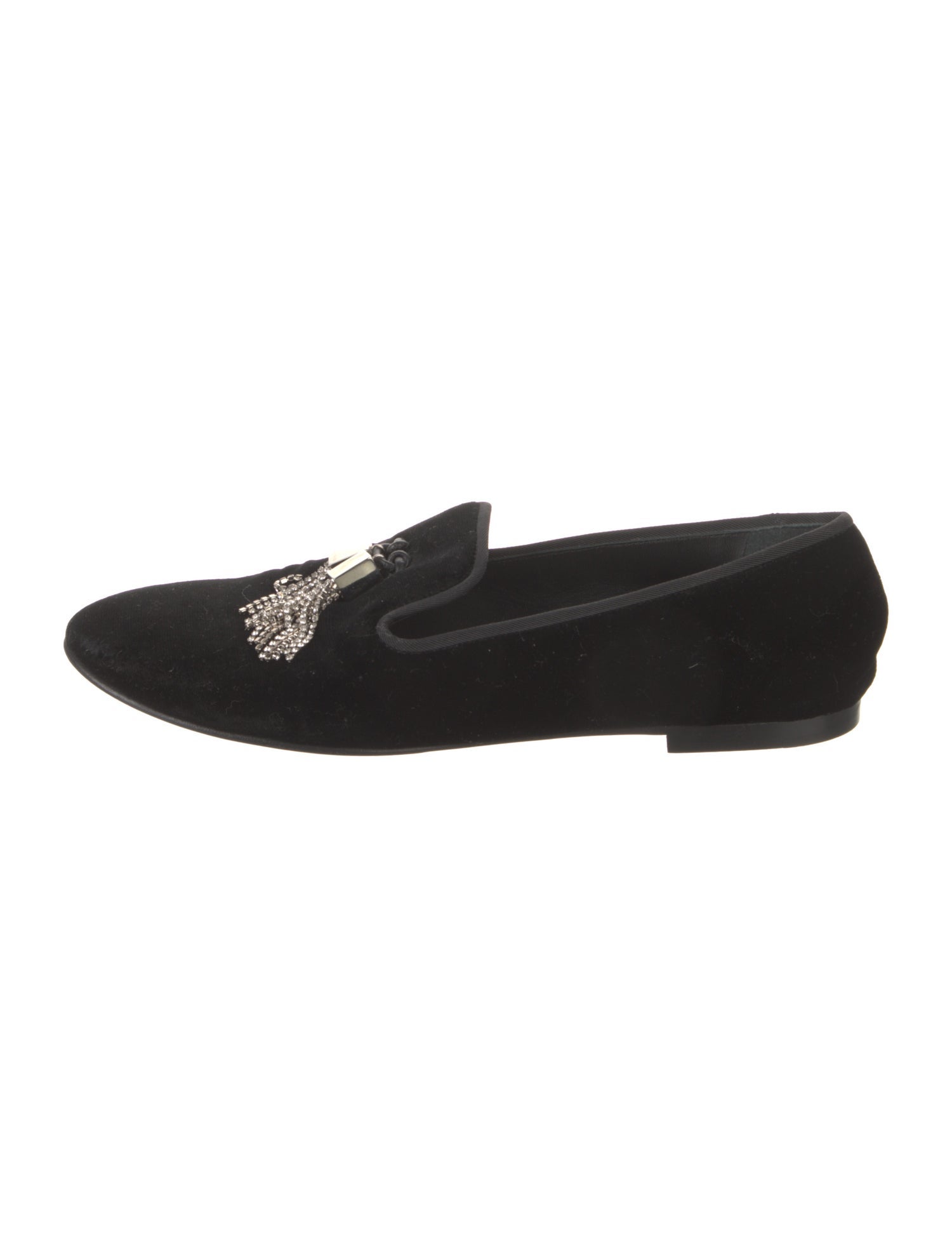 Giuseppe Zanotti Velvet Tassel Accents Loafers