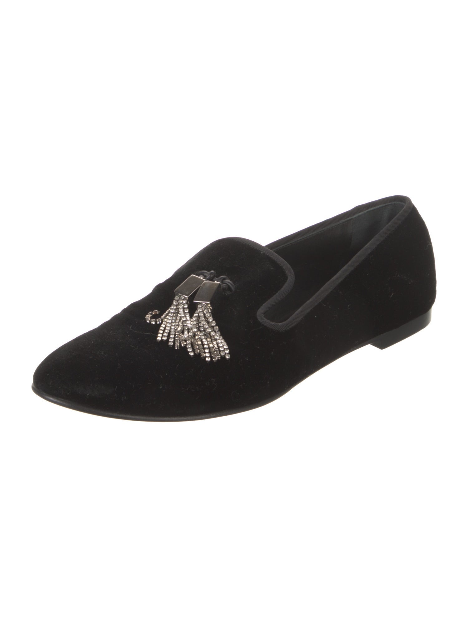Giuseppe Zanotti Velvet Tassel Accents Loafers