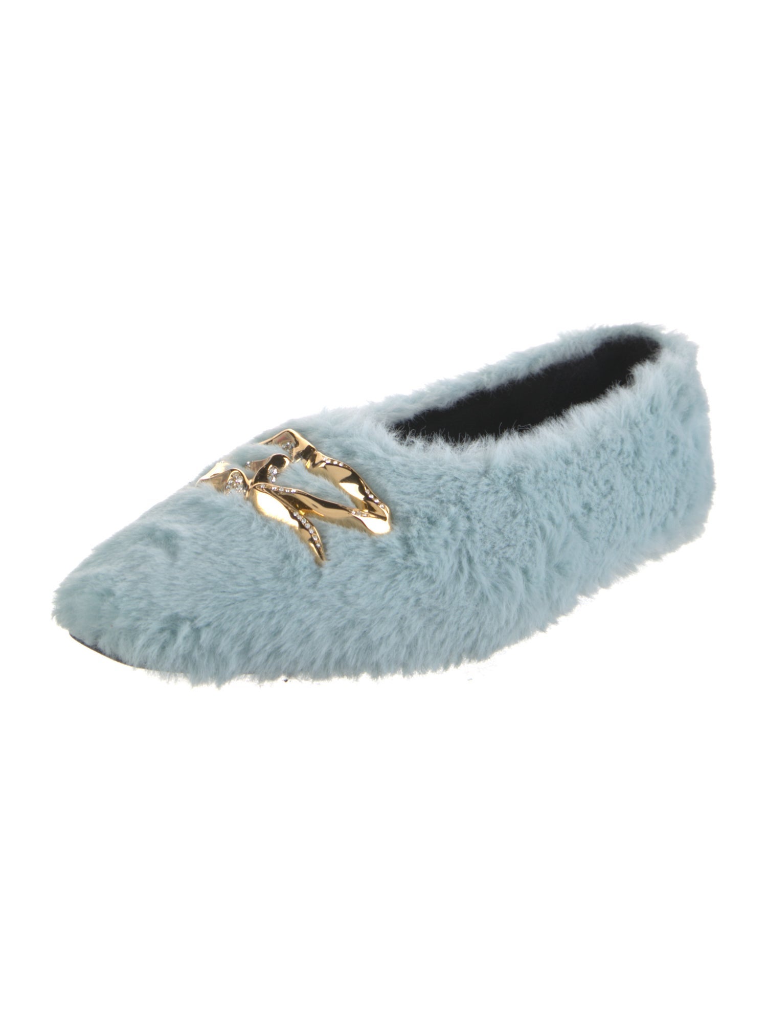 Giuseppe Zanotti Signature Logo Faux Fur Flats