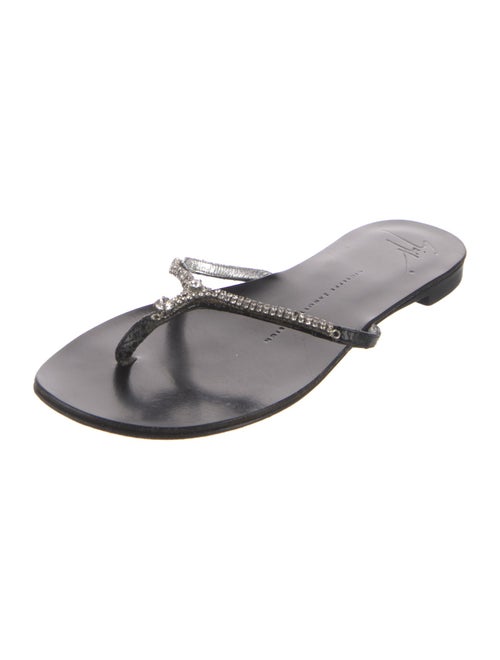 Giuseppe Zanotti Leather Crystal Embellishments Slides