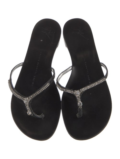 Giuseppe Zanotti Leather Crystal Embellishments Slides