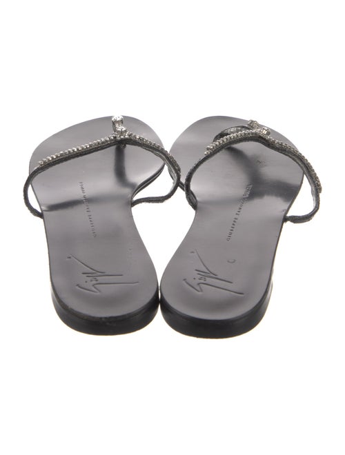 Giuseppe Zanotti Leather Crystal Embellishments Slides