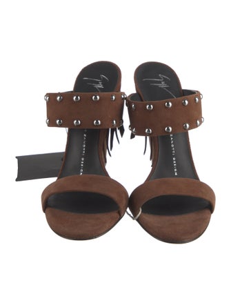 Giuseppe Zanotti Suede Studded Accents Slides