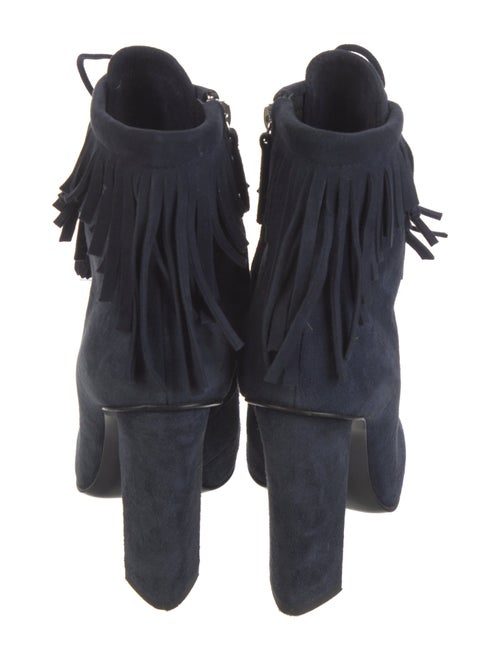 Giuseppe Zanotti Suede Fringe Trim Accent Lace-Up Boots