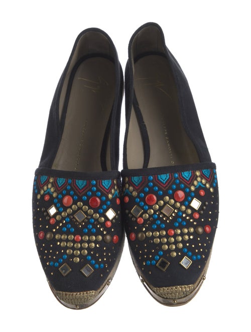 Giuseppe Zanotti Suede Crystal Embellishments Espadrilles