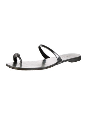 Giuseppe Zanotti Leather Crystal Embellishments Slides