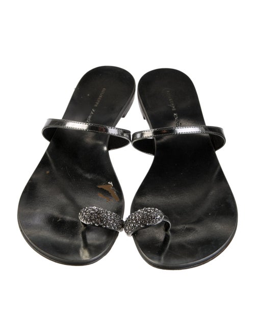 Giuseppe Zanotti Leather Crystal Embellishments Slides