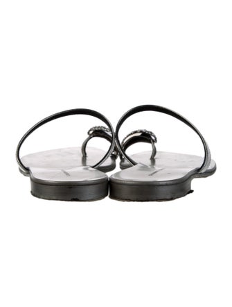 Giuseppe Zanotti Leather Crystal Embellishments Slides