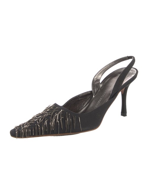 Giuseppe Zanotti Fringe Trim Accent Slingback Pumps