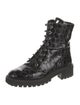 Giuseppe Zanotti Patent Leather Printed Combat Boots