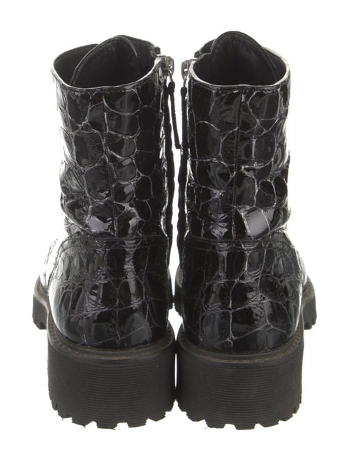 Giuseppe Zanotti Patent Leather Printed Combat Boots