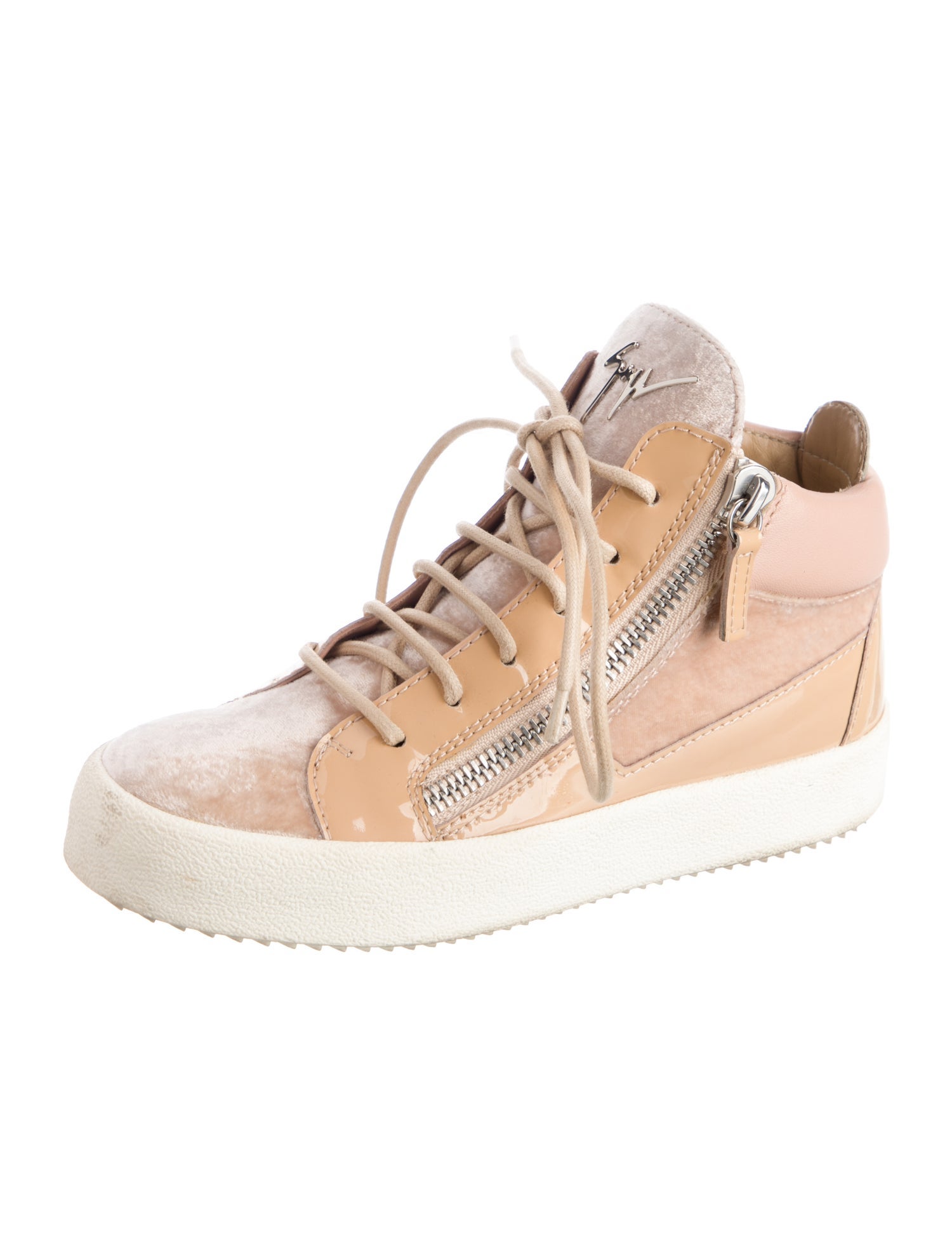 Giuseppe Zanotti Velvet Printed Wedge Sneakers