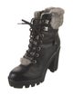 Giuseppe Zanotti Leather Fur Trim Combat Boots