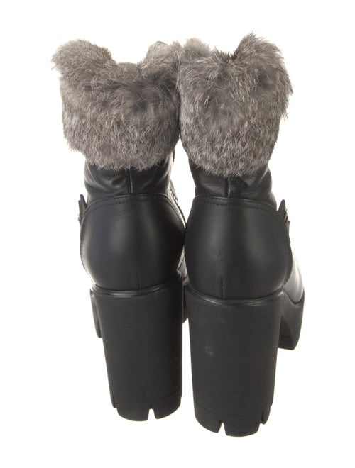 Giuseppe Zanotti Leather Fur Trim Combat Boots