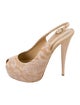 Giuseppe Zanotti Lace Lace Pattern Slingback Pumps