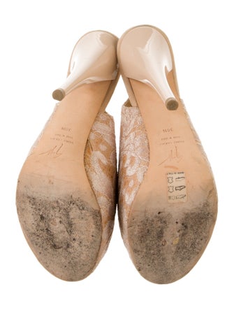 Giuseppe Zanotti Lace Lace Pattern Slingback Pumps