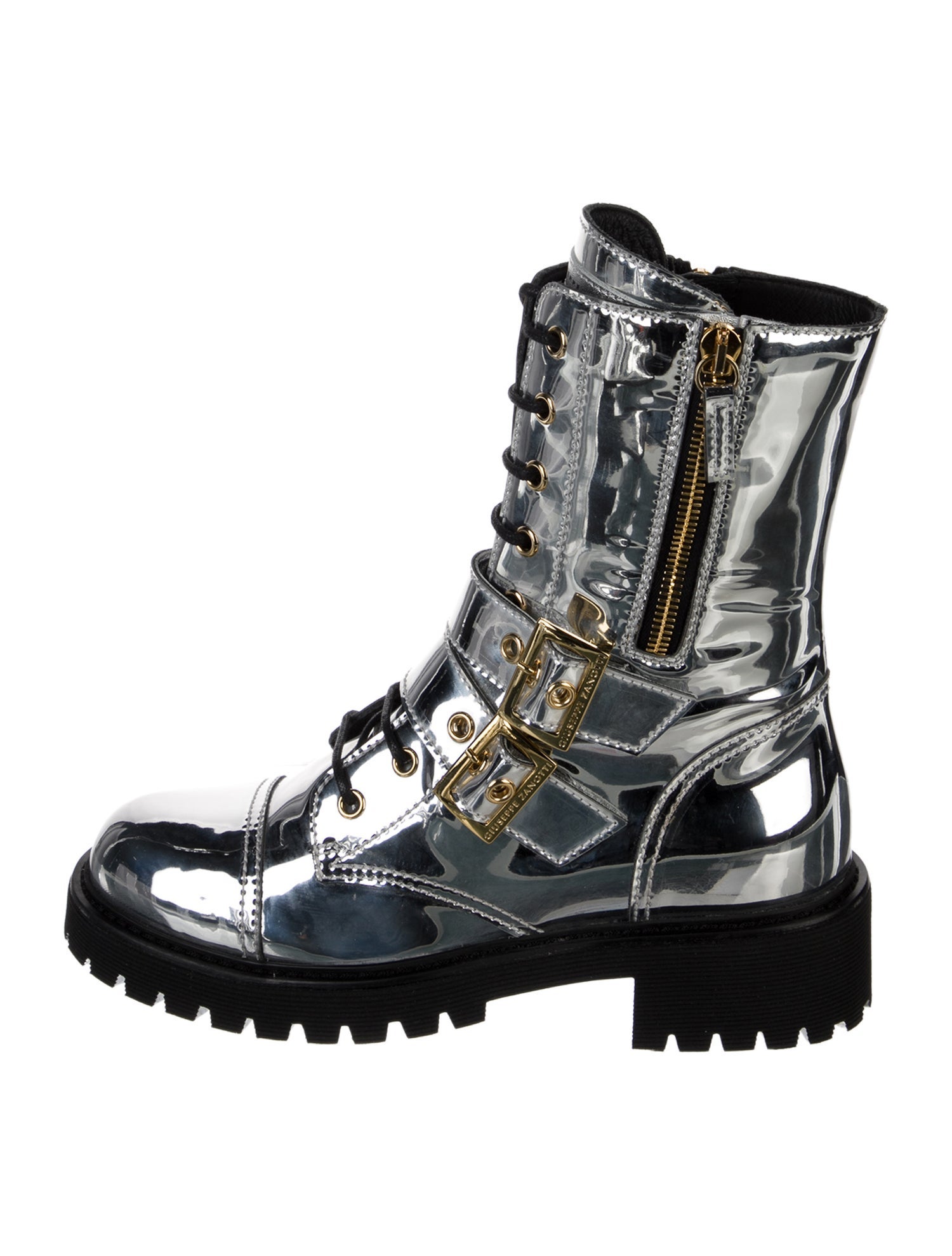Giuseppe Zanotti Patent Leather Combat Boots
