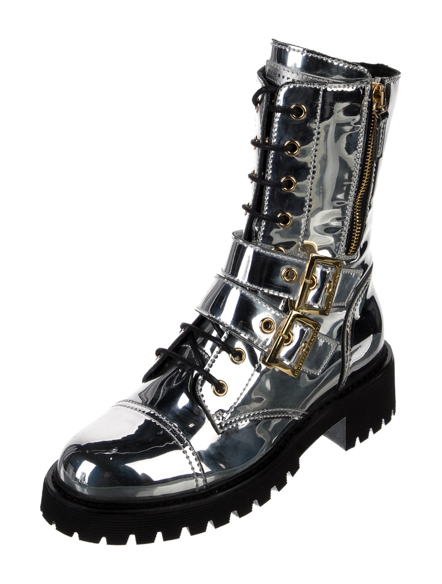 Giuseppe Zanotti Patent Leather Combat Boots