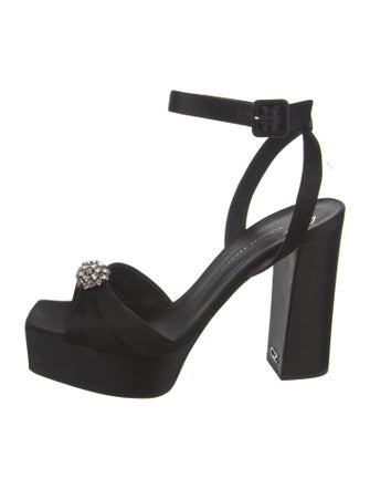 Giuseppe Zanotti Satin Crystal Embellishments Sandals