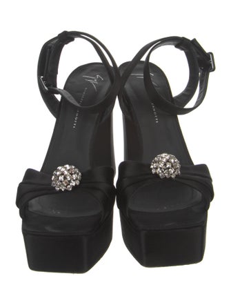 Giuseppe Zanotti Satin Crystal Embellishments Sandals