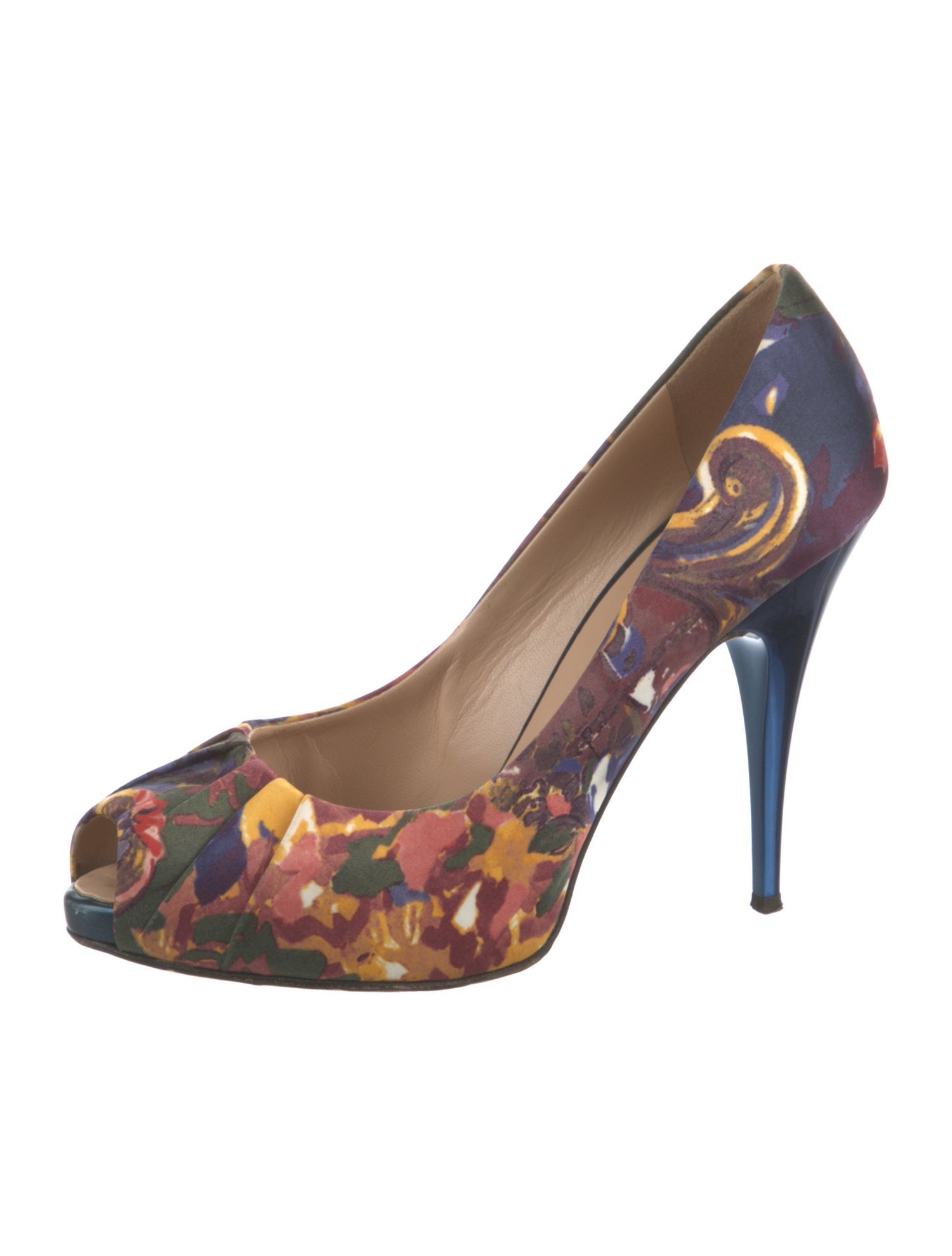 Giuseppe Zanotti Satin Printed Pumps